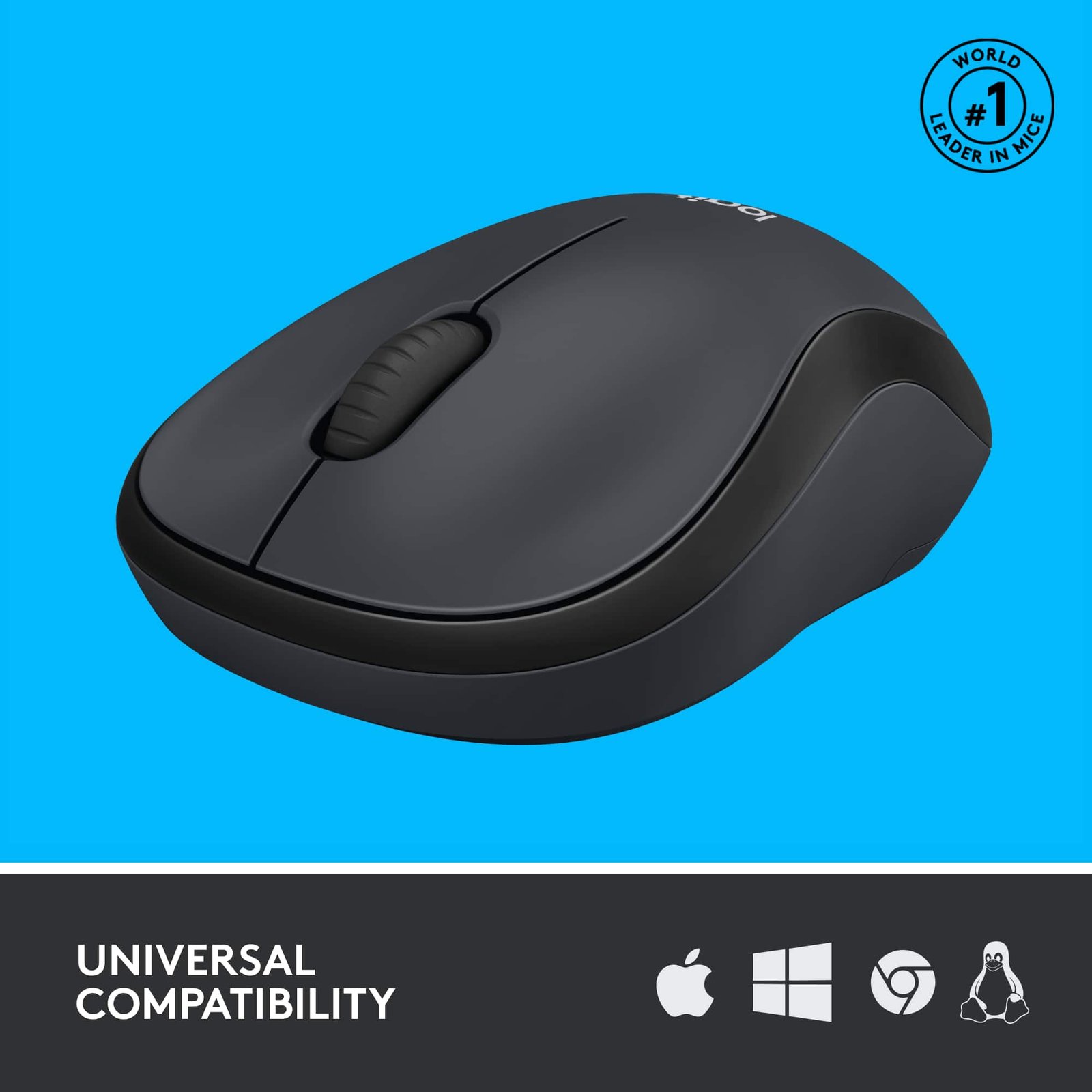 Logitech - M220 SILENT Wireless Optical Ambidextrous Mouse - Wireless - Graphite - Image 3