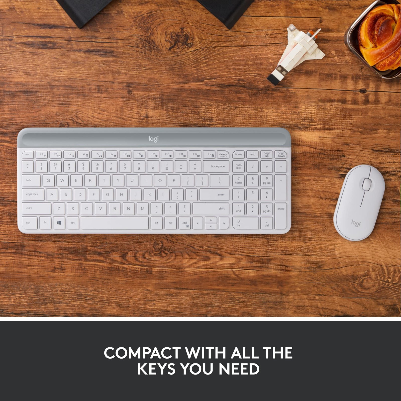 Logitech - MK470 Full-size Wireless Scissor Keyboard and Mouse Bundle for Windows with Quiet clicks - Off-White - Image 2