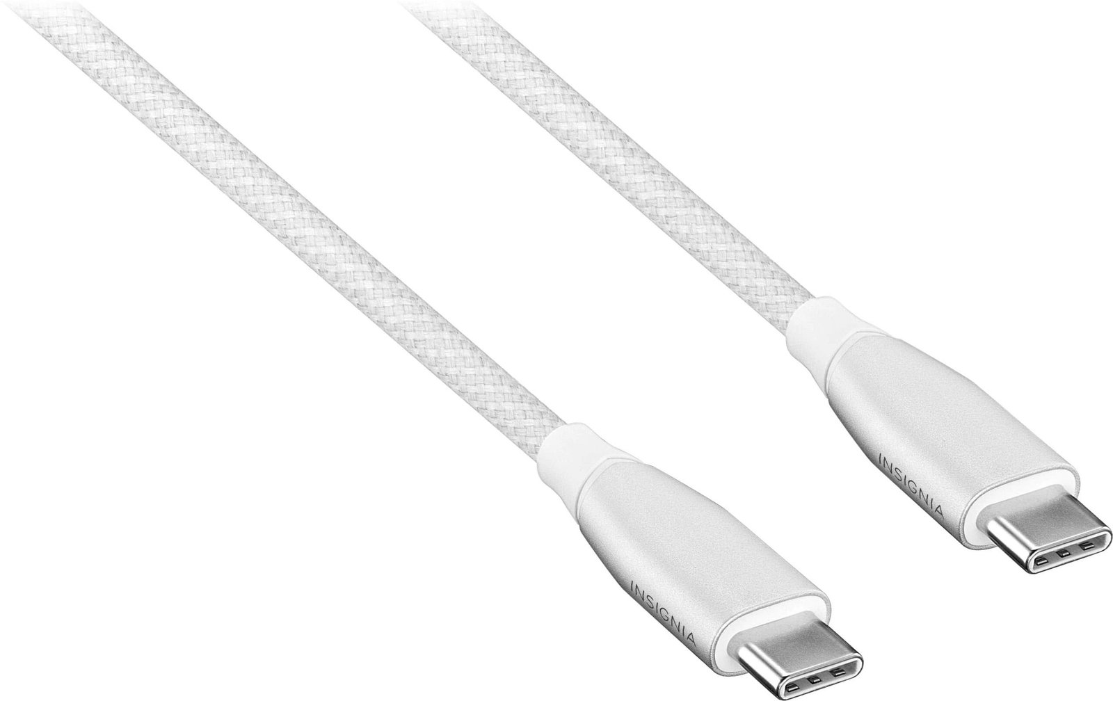 Insignia™ - 7' USB-C to USB-C Charge-and-Sync Cable with Braided Jacket - White - Image 2