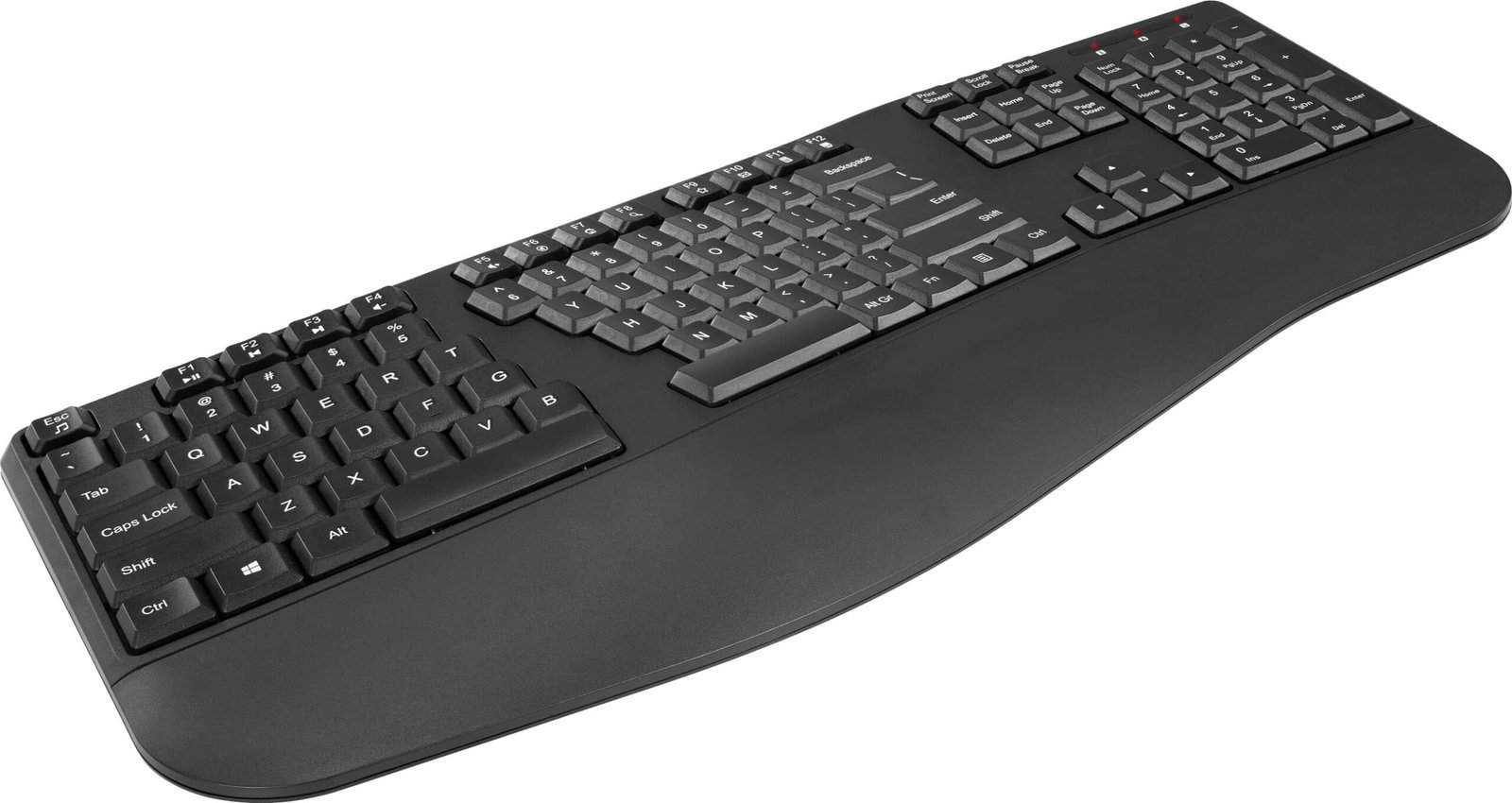 Insignia™ - Full-Size Wireless Ergonomic Membrane Keyboard - Black - Image 2