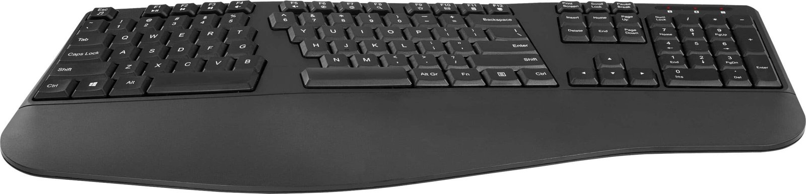 Insignia™ - Full-Size Wireless Ergonomic Membrane Keyboard - Black - Image 3