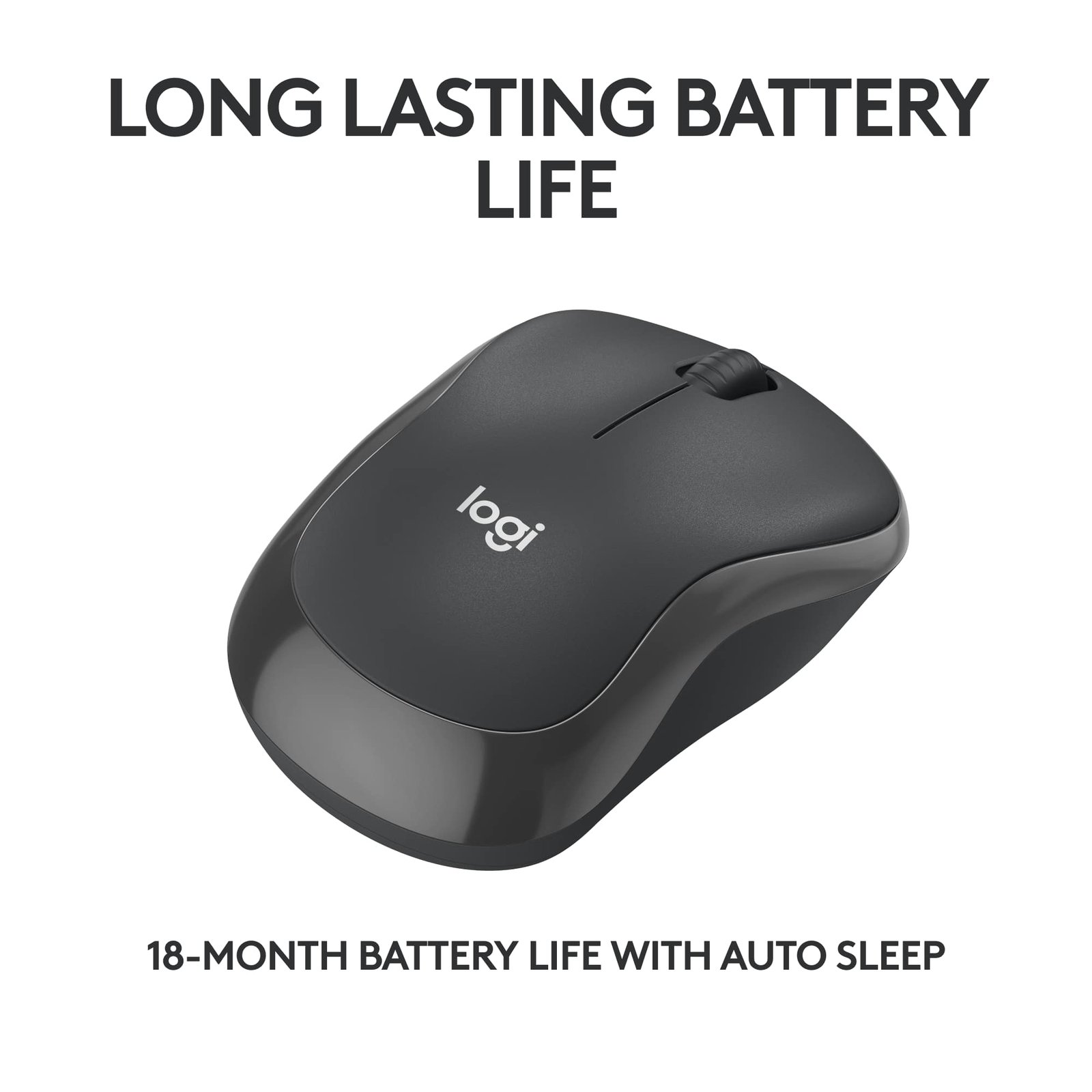 Logitech - M240 Silent Wireless Bluetooth Optical Ambidextrous Mouse - Wireless - Graphite - Image 3