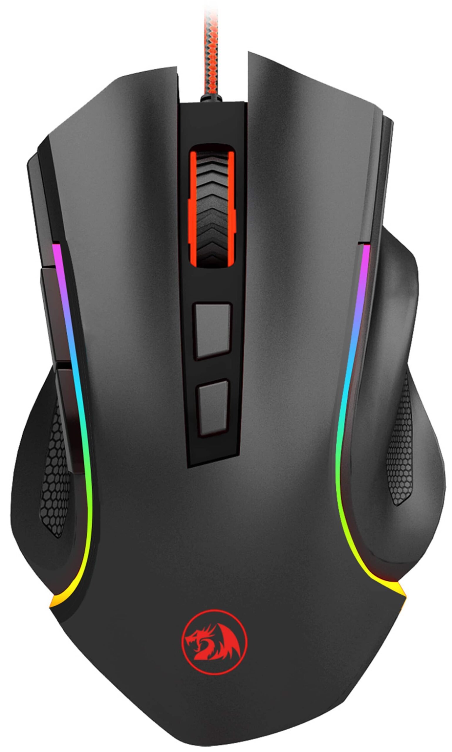 REDRAGON - M602A-RGB Wired Gaming Mouse, 7200 DPI, RGB, 8 Backlit Modes, Ergonomic, 7 Programmable Buttons for Windows PC Gamers - Wired - Black