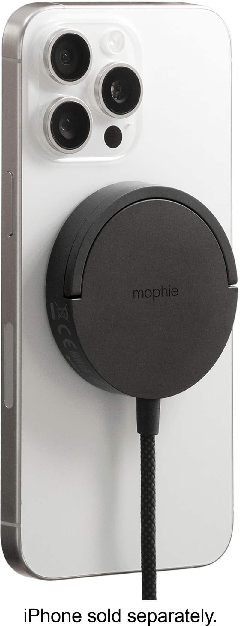 mophie - 15W Magnetic Wireless Qi-enabled Devices, MagSafe/Qi2 compatible devices, AirPods/AirPods Pro with Kickstand - Black - Image 2