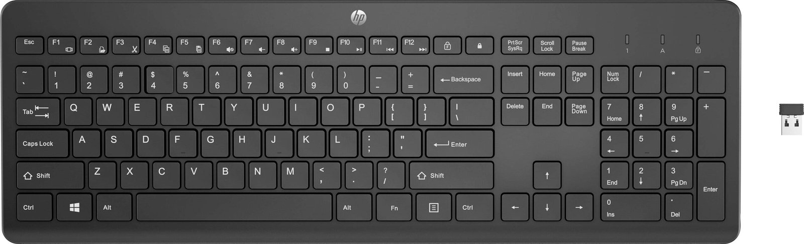 HP - 230 Full-size Wireless Keyboard - Black