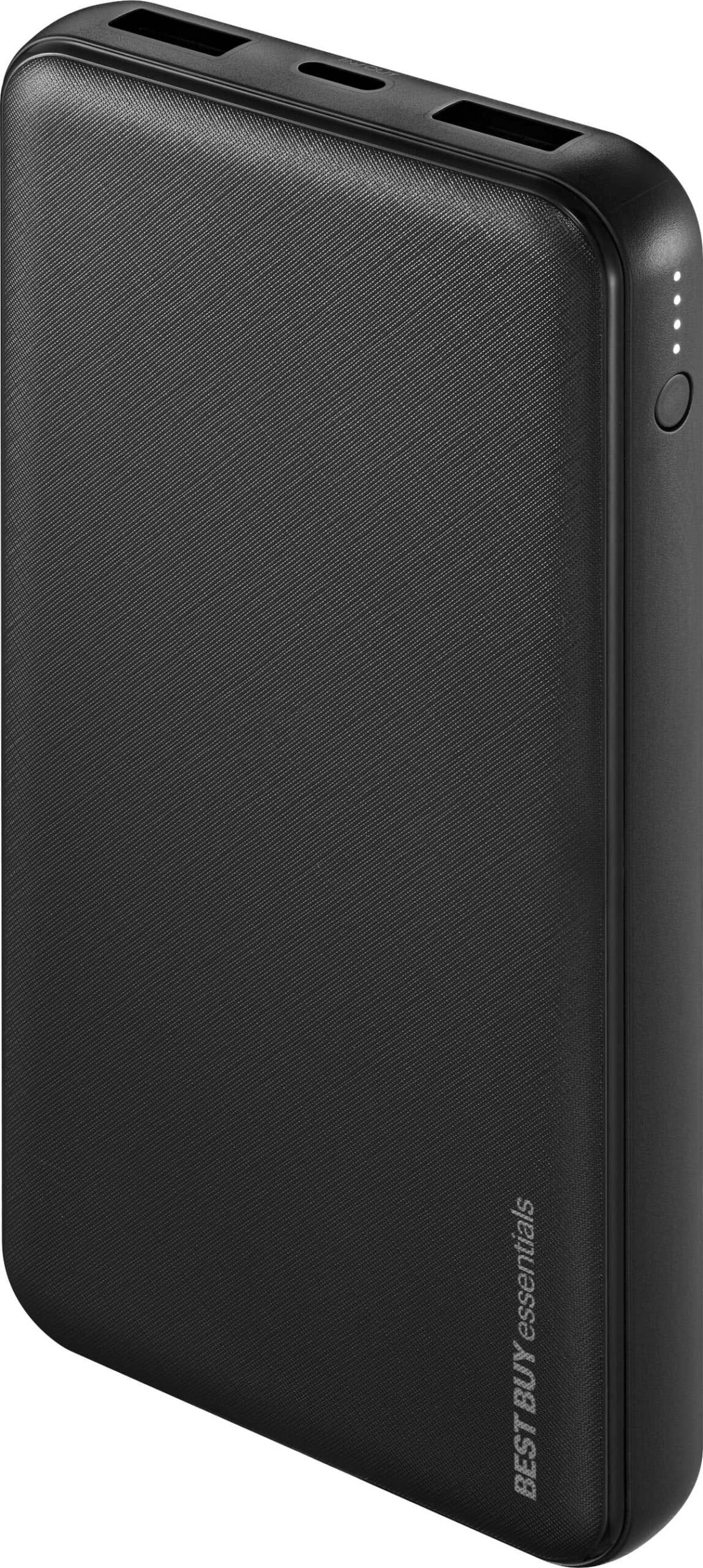 Best Buy essentials™ - 20W 10,000mAh Portable Charger for Most Smartphones, Tablets and USB Devices - Black
