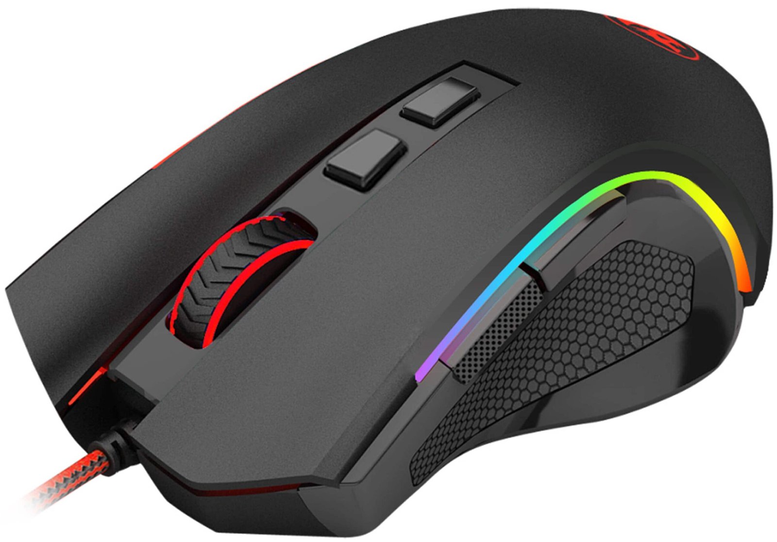 REDRAGON - M602A-RGB Wired Gaming Mouse, 7200 DPI, RGB, 8 Backlit Modes, Ergonomic, 7 Programmable Buttons for Windows PC Gamers - Wired - Black - Image 2
